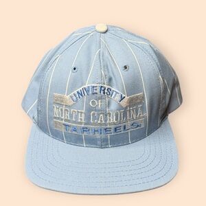 Vintage North Carolina Tar Heels 1990s Snapback Hat UNC Pin Stripes Vtg 90s